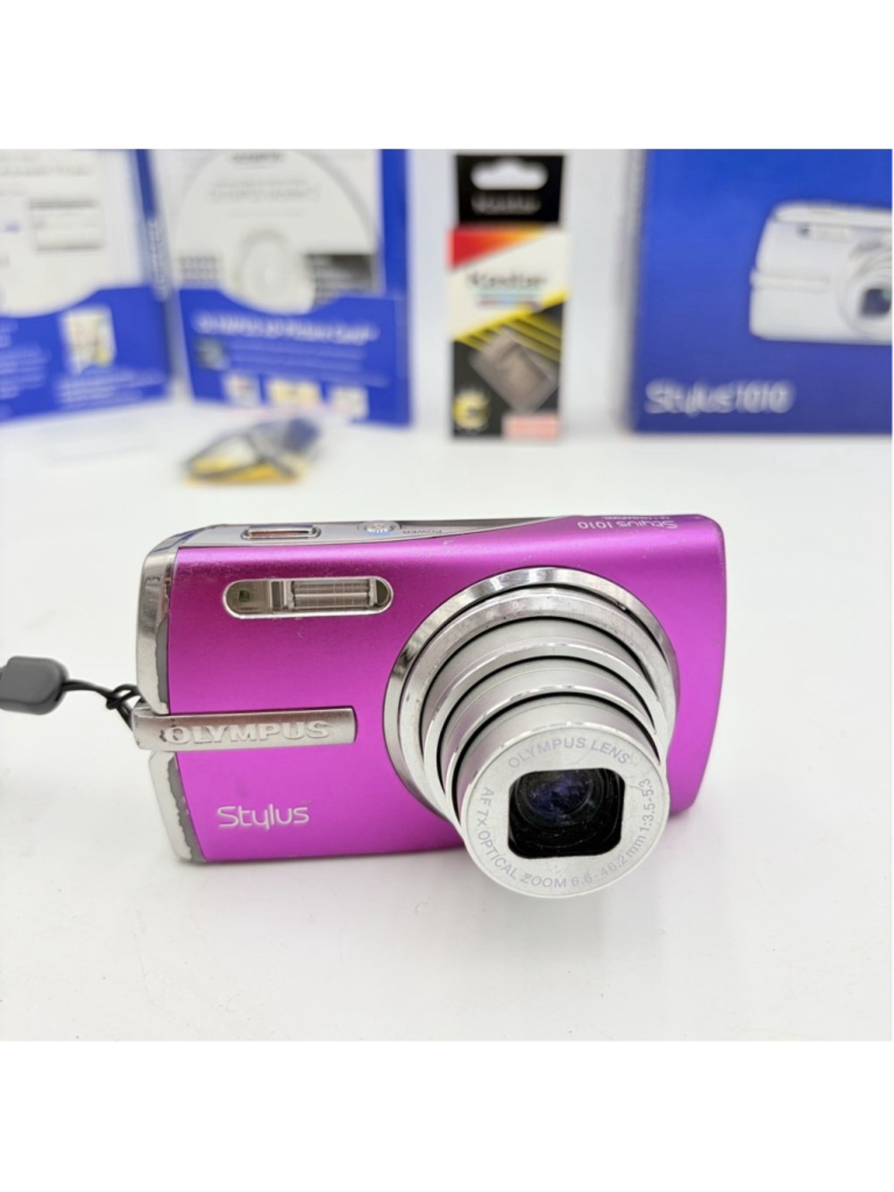 Olympus Stylus 1010 Pink Digital Camera 10.1MP 7x Zoom Tested w Box Battery
